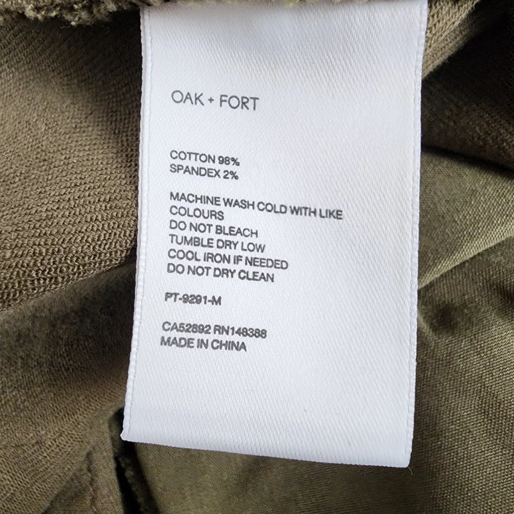 OAK + FORT Cotton Twill Ankle Pant Straight Leg Tobacco Size 32 - Picture 9 of 9